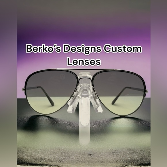 Vintage Half-Rim Metal Frame-w/BRAND NEW Berko’s Designs Custom Gradient Lenses - Picture 12 of 14